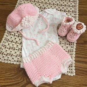 NWT Hand Crafted Baby Set 0-3 Months